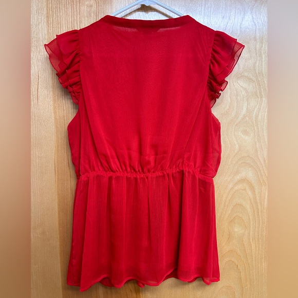 H&M Vibrant Red Ruffle Blouse - Picture 3 of 3